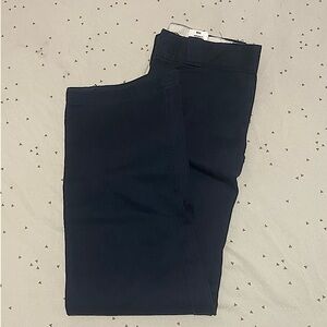 Dark Navy Blue mid-wasted straight leg/baggy dickies pants.